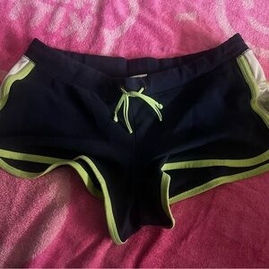 No Boundaries Navy Shorts with Lime Trim